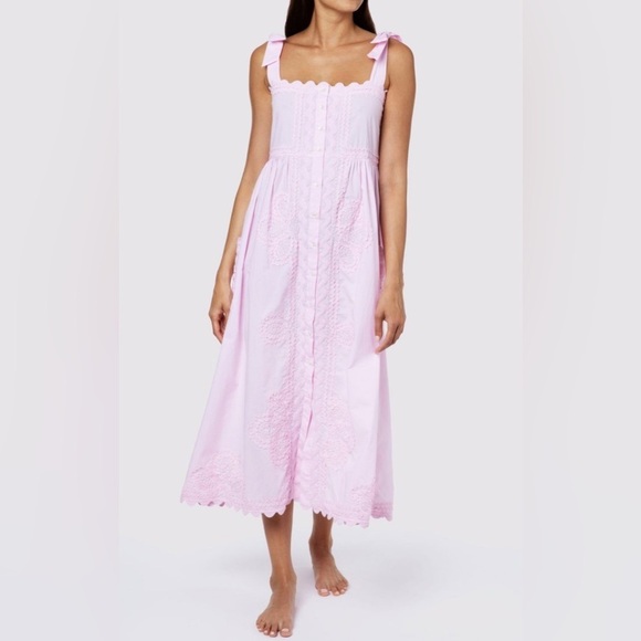 Juliet Dunn pink poplin midi sundress - Picture 2 of 7